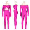 Leosoxs Women Hollow Out Sexy Party Clubwear Long Sleeve Jumpsuits 2024 Winter Autumn Slash Neck Crop One Piece Suit Rompers