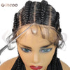 Wear and Go Glueless Wig Synthetic Full Lace Cornrow Braided Wigs Jumbo Box Braids Wig For Black Women Faux Locs Braiding Wigs