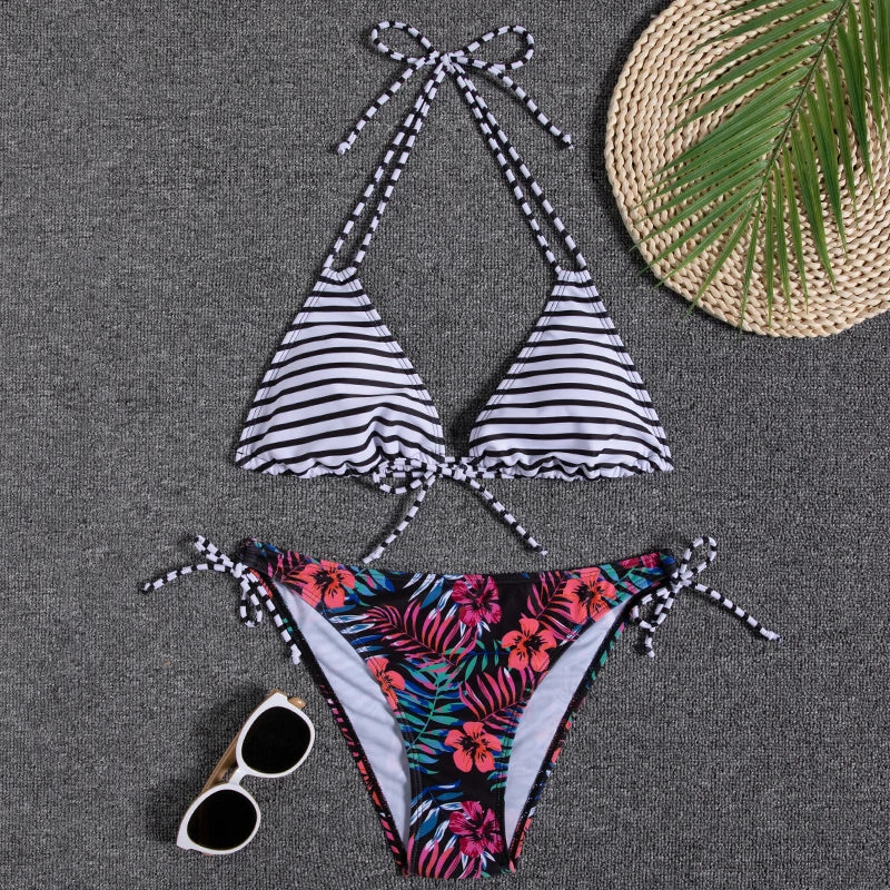Bikini Women Swimsuit 2025 New Swimwear Sexy Lace Up Bikinis Set Backless Bathing Suit For Female Biquini Summer Two Piece Suits