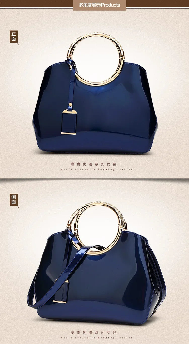 New European and American Fashion Foreign Trade Women'sShoulder Wedding Bag with Bright Surface Shoulder Handheld Bride Bag
