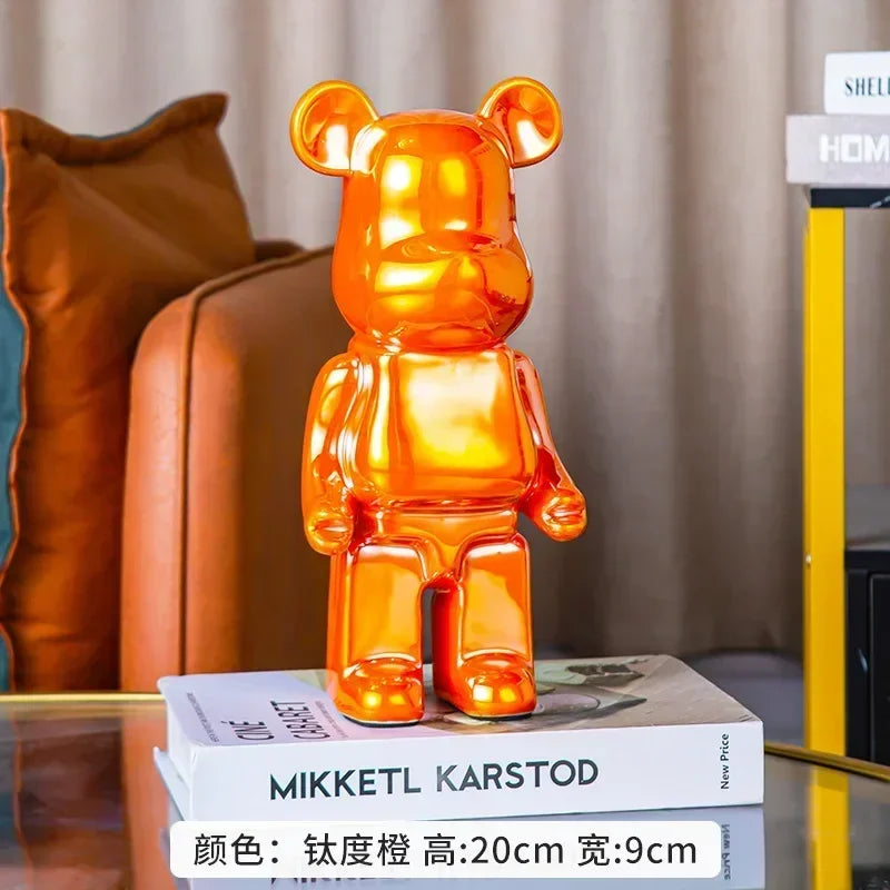 20/28/35cm Aesthetic Bear Figure Stautes Ceramics Violent Bear Figurines Sculptures Decor Luxury Room Decorations Home Ornament