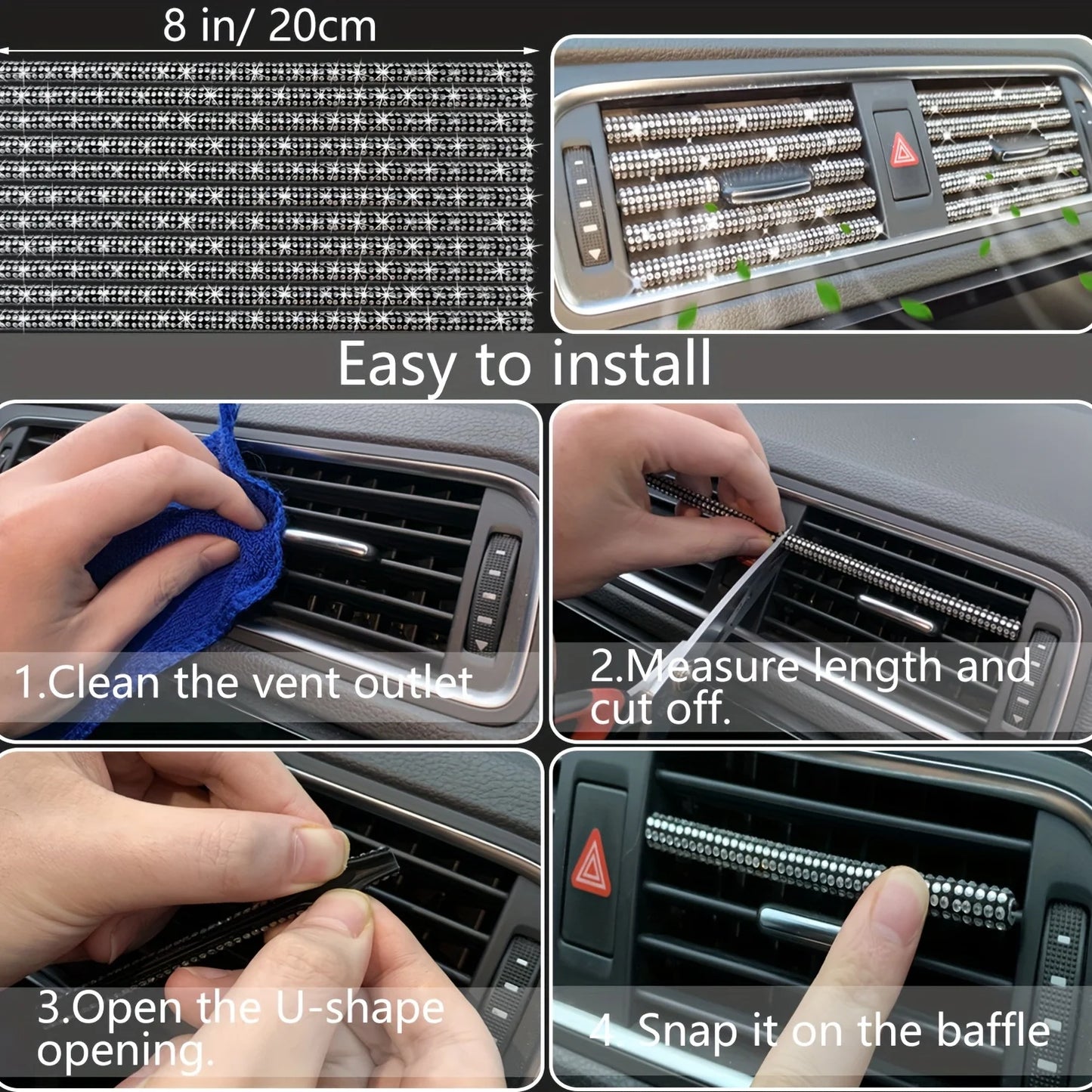Car Accessories Set 27/4Piece Women Bling Universal Fit Polyester Steering Cover Shiny License Frame Phone Holder Coasters Tools