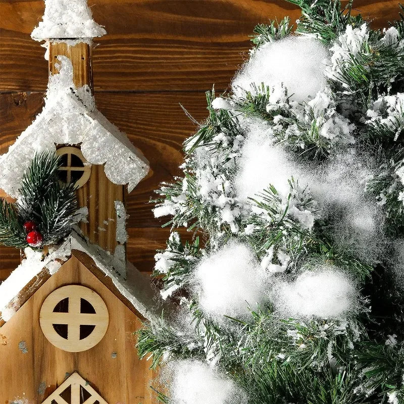 Christmas Fake Snow Cotton Like Artificial White Snow Fluffy Fiber Stuffing Snow Covering for Winter Christmas Tree Decoration