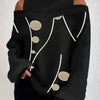 2024Ladies Long Sleeve Turtleneck Tops Women Sexy Off Shoulder Hollow Out Loose Printing T-shirt 2024 Autumn Fashion T-shirt Top