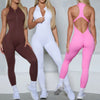 2025 Pad Deep V Women Tracksuit Yoga Set One Piece Jumpsuit Workout Scrunch Legging Sport Gym Active Suit Exercise Wear XP301