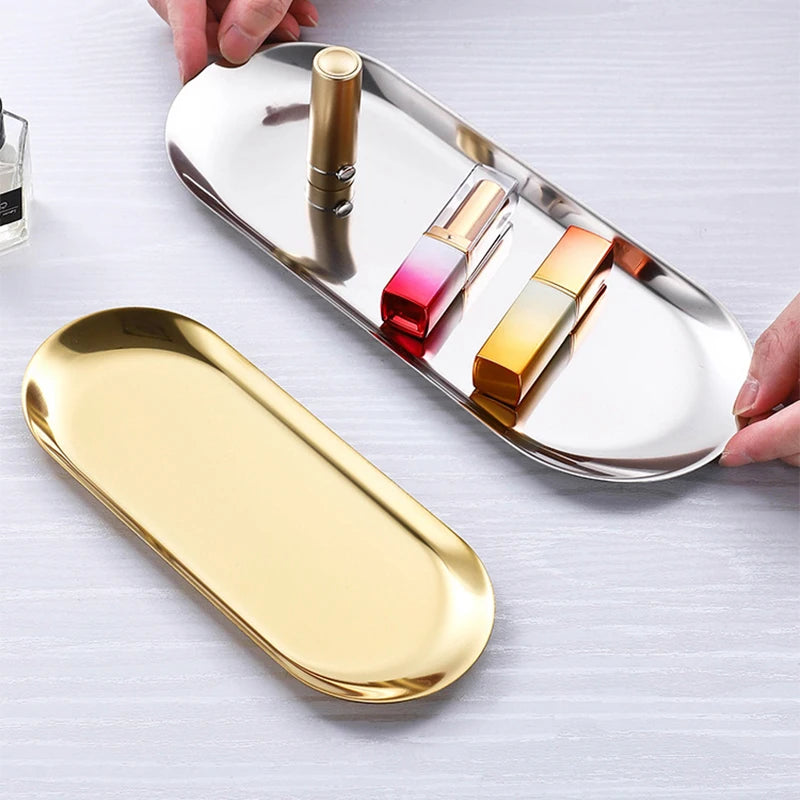 Stainless Steel Cosmetic Storage Tray False Nails Dish Tools Storage Tray Nail Art Equipment Plate Doctor Surgical Dental Tray