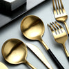 24Pcs Stainless Steel Dinnerware Set Black Gold Cutlery Spoon Fork Knife Western Cutleri Silverware Flatware Tableware Supplies
