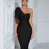 formal Women's Bandage  prom  Dress  guest Black Bow Elegant Wedding Party Evening Midi Club  cocktail Dresses Bodycon luxury