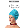 African Women's Auto Gele Headtie Nigeria Lady Pleated Head Wraps Muslim Headscarf Bonnet Turbante Mujer