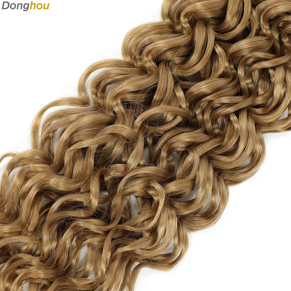 Beach Curl Crochet Hair Gogo Curl Crochet Hair 18 Inch Ombre Brown Blonde Bug Ginger T30 Synthetic Deep Wave Twist Crochet Braid
