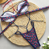 Sexy Print Laced Up Bikini 2 Piece Set Women Split Swimsuit High Waist Beach Backless Bikini 2025 New Summer Swimwear Bikini Set