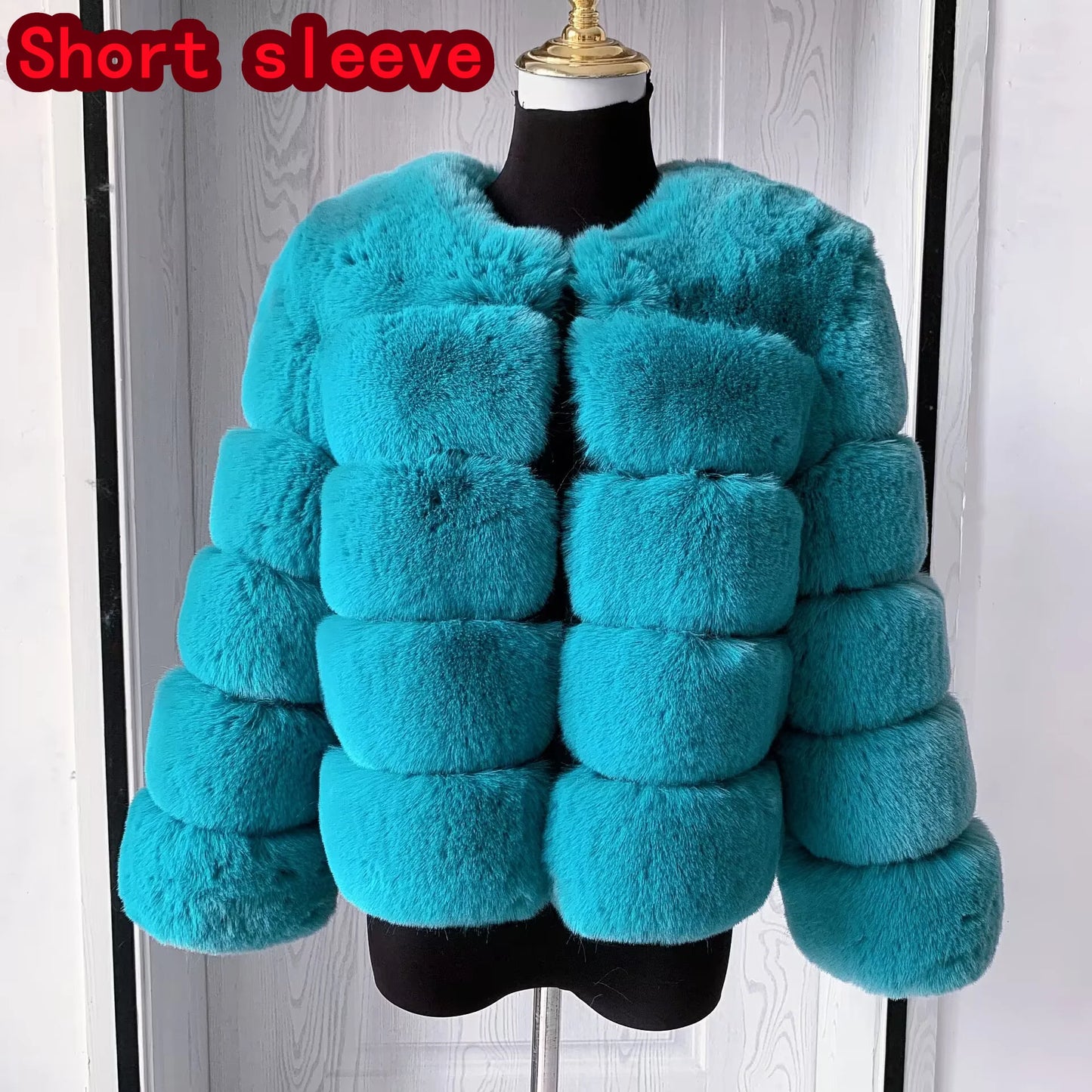 Damenmode Kunstpelzmantel superheiß Herbst Winter Damen kurze Kunstfuchsjacke flauschig hohe Qualität 7XL Damen Pelzmäntel