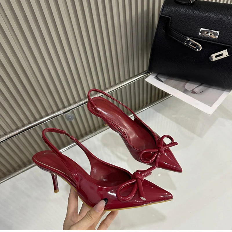 Summer High Heel Women Sandals Shoes Fashion Shallow Butterfly-knot Shoes Elegant Wedding Party Shoes