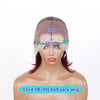 1B/99J Burgundy Short Straight Bob Human Hair Wigs Brazilian Lace Front Human Hair Wigs Pre Plucked T Part Lace Wigs Remy Hair