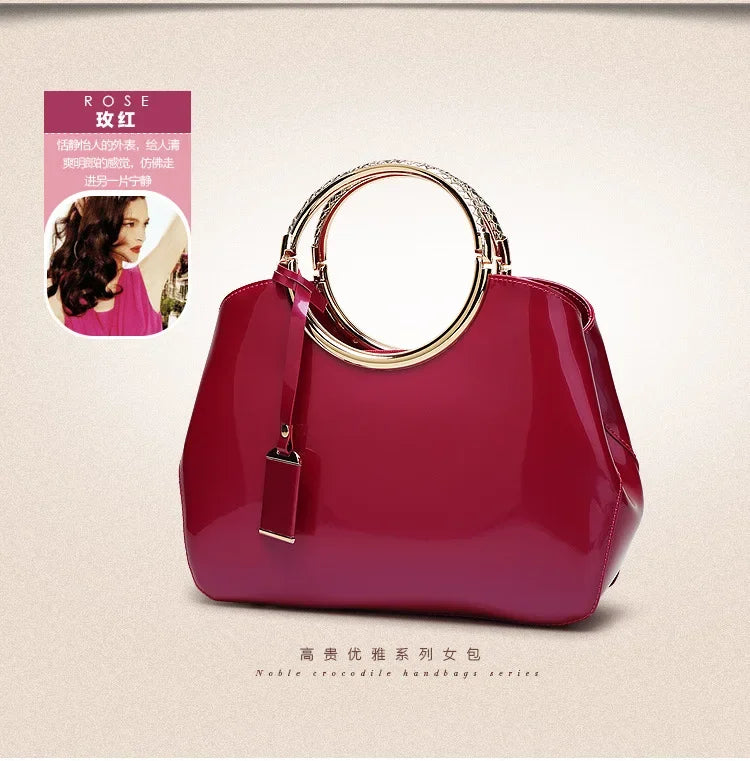 New European and American Fashion Foreign Trade Women'sShoulder Wedding Bag with Bright Surface Shoulder Handheld Bride Bag