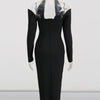 TWOTWINSTYLE Luxury Slimming Solid Dresses For Women V Neck Sleeveless High Waist Elegant Dinner Dress Female Fashion KDR525118