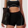Yoga Set Women Sport Bra Gym Workout Legging High Waist Wide Flare Pant Fitness Sports Shorts Active Wear Suit