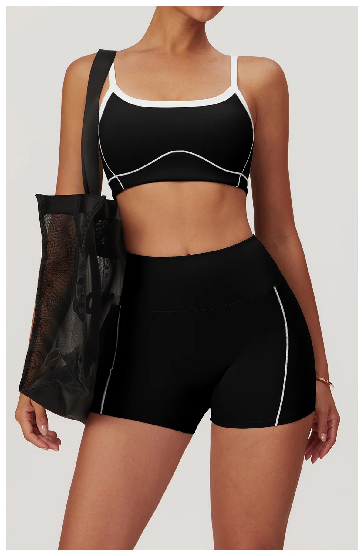 Yoga Set Women Sport Bra Gym Workout Legging High Waist Wide Flare Pant Fitness Sports Shorts Active Wear Suit