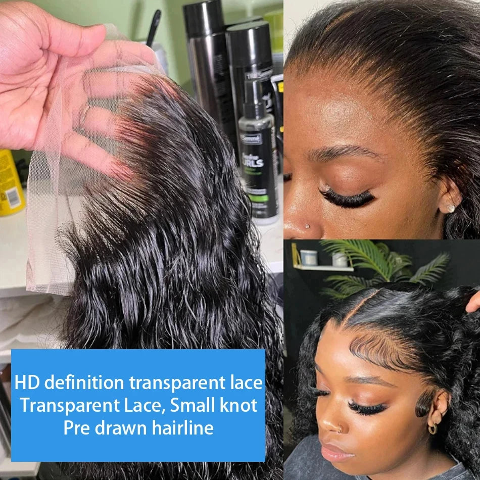 Loose Deep Wave Short Bob Human Hair Frontal Wigs Curly 13x4 4x4 Transparent Lace Front Wig 180 Density Brazilian Remy For Women