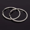 30-80mm Big Hoop Earrings For Women Girls Circle Crystal Rhinestone Earrings Black Gold Silver Color Round Earings Party Gift