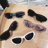 Vintage Punk Sports Sunglasses Women Men Y2K Style Cat Eye Sun Glasses Mirror Fashion Eyewear 2000s Retro Shades Gafas De Sol