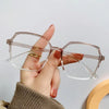 Fashion Anti Blue Light Glasses Ultra-Light Transparent Korean Gradient Big Square Frame Men Women Eye Protection Spectacles