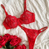 Floral tube Embroidered no padding Bra & Thongs Panties, Underwire Lingerie Set, Women's Lingerie & Underwear