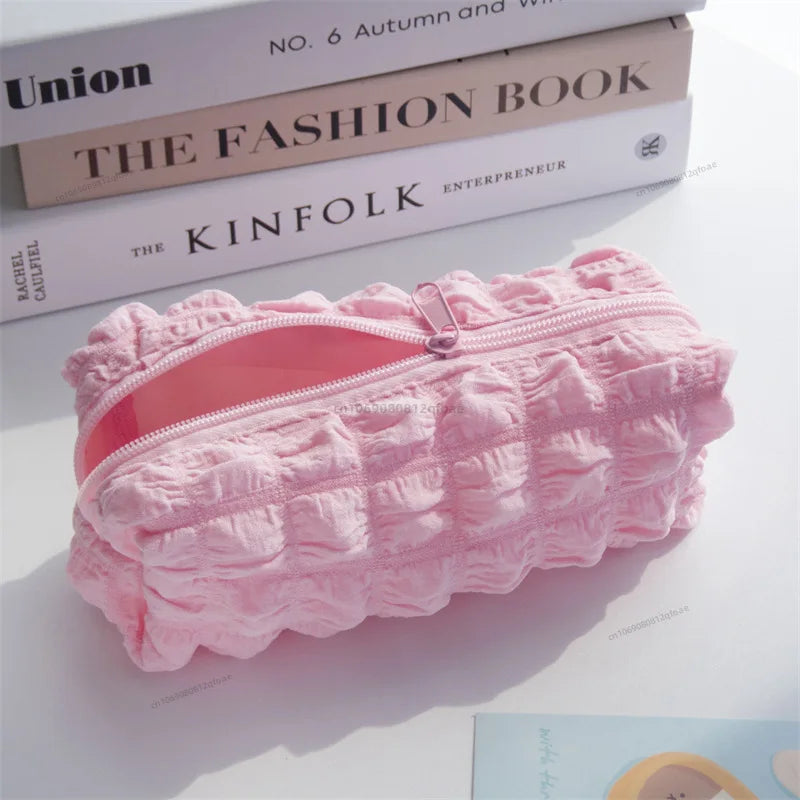Cute Puffs Pencil Case Bag For Girls Boys Kawaii Stationery Bag Pen Pouch Box Large Capacity Student Back To School Supplies