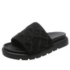 Magic Tape Flat Slippers Women Summer Luxury Shoes Brand Platform Sandals Ladies Height Increase Flats Slides Women Slippers