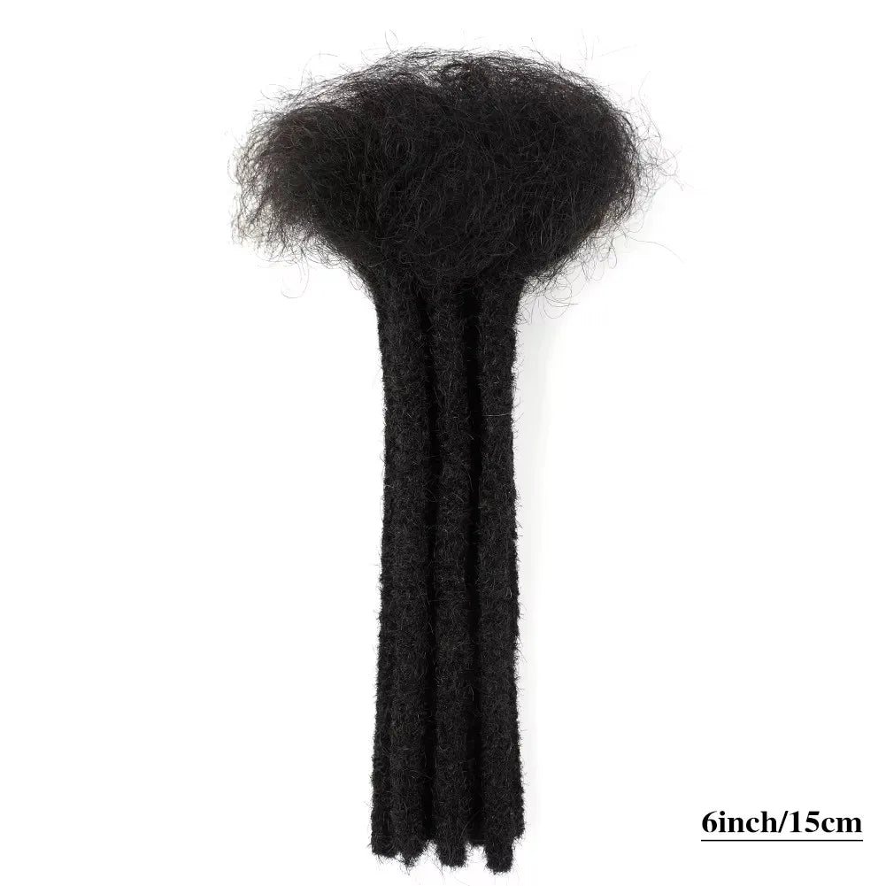 0.6cm Thickness 6-24 Inches 10 Stands Pacs Dreadlocks Human Hair Extensions for Women Ombre Brown Loc Extension can be Dyed