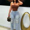 2025 Summer Fashion Woman Vintage Embroidery Denim Trousers Casual High Waist Straight Leg Jeans Women Street Clothes Jean Pants