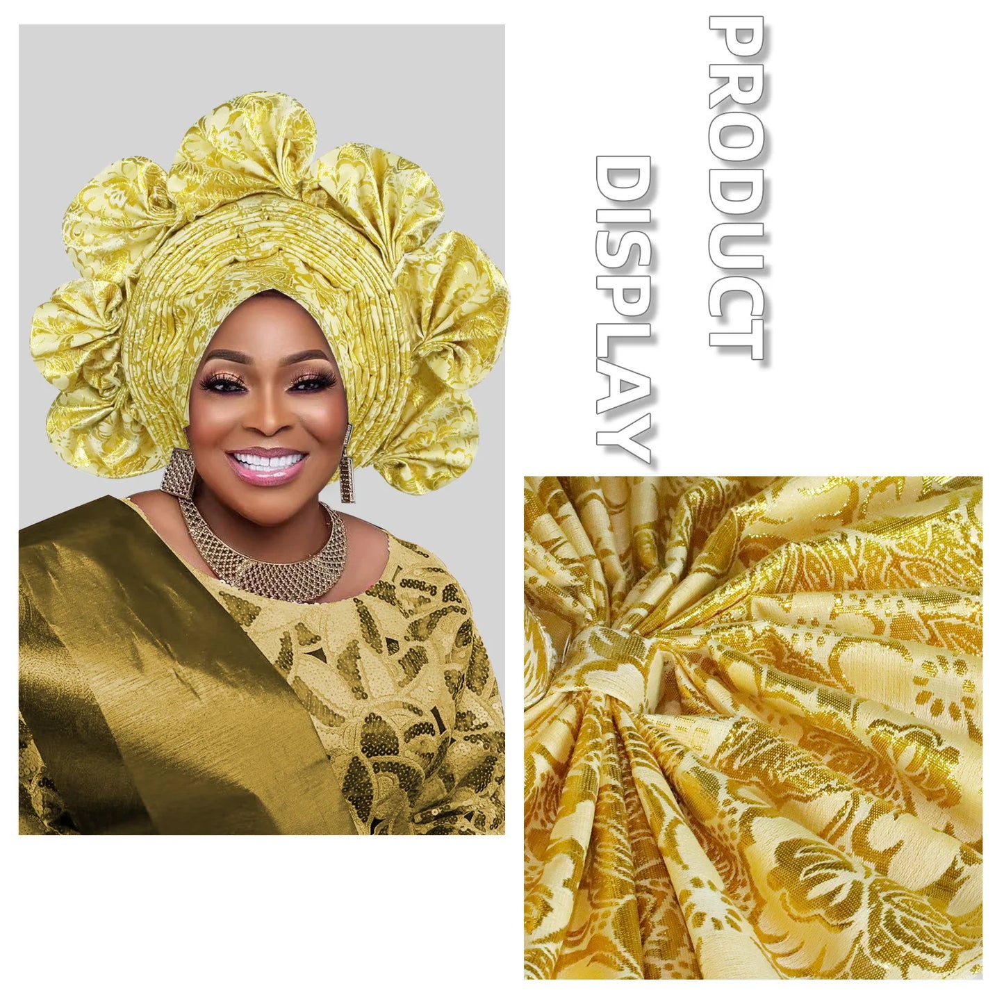 Already Made Turban Cap for Women Nigerian Wedding Headpiece African Auto Gele Headtie Aso Oke Headgear Bonnet Head Wrap Hijab