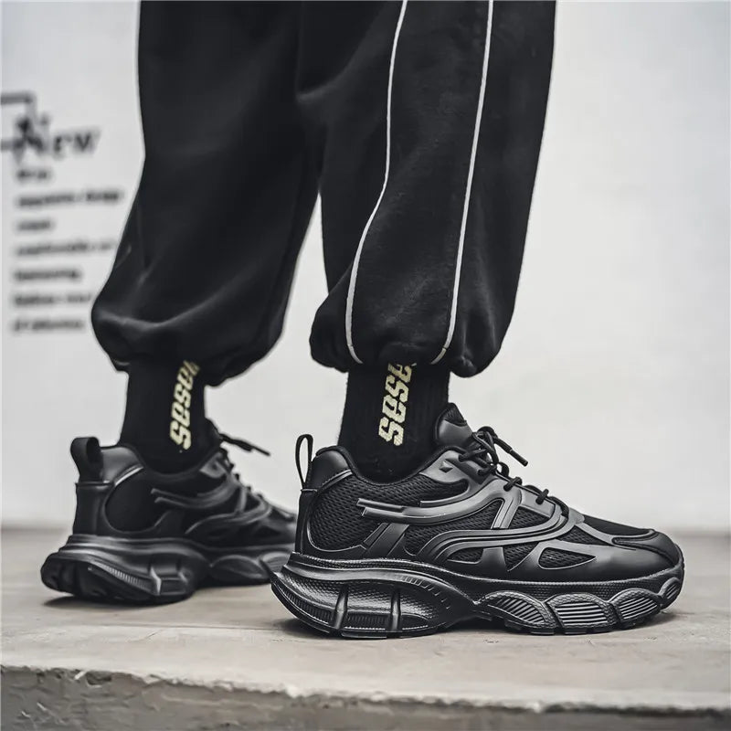 Autumn Men's New Breathable Sports Shoes Fashion Thick Sole Casual Shoes Comfortable and Versatile Trendy Running Shoes Spring