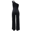 Summer New Vintage Chic Women's Fashion Sexy Sleeveless Single Shoulder Sling High Waist Commuter High Waist Straight Jumpsuit
