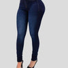 Woman's pure color jeans denim high waist jeans street play cultivate one's morality pants shaping figure with high waist jeans