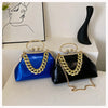 2024 Luxury Women Gold Green Chain Messenger Bags PU Leather Shoulder Bags Shell Clip Designer Handbag And Purse Wedding Clutch
