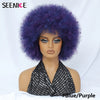 Short Afro Wigs for Black Women Blonde 10" Afro Curly Wig With Bangs 70s Bouncy Natural Synthetic Female Wigs for Party Cosplay