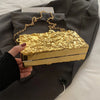 Leopard handle Luxury Gold Silver Party Evening Bag For Women Chain Clutch Handbags And Purses Mini Crossbody Shoulder Phone Bag