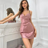 Silk Slip Nightdress Top women Floral Slip Dress Butterfly back Sexy Ladies Suspender Pajamas Cherry Print Loungewear
