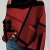 2024Ladies Long Sleeve Turtleneck Tops Women Sexy Off Shoulder Hollow Out Loose Printing T-shirt 2024 Autumn Fashion T-shirt Top