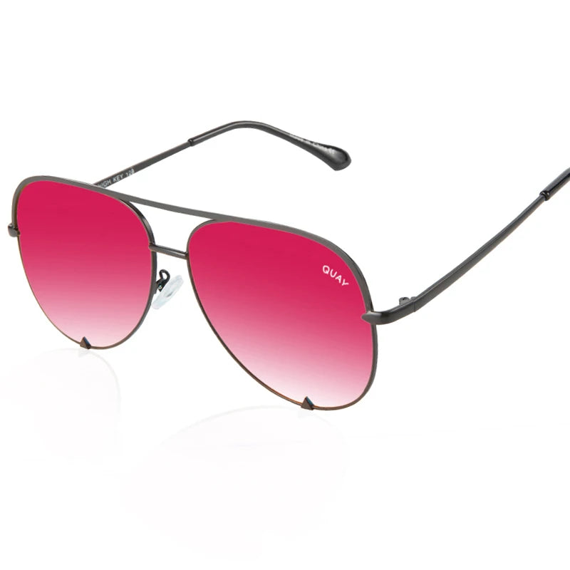 Quay Sunglasses Women Brand Designer Mirror Pilot HIGH KEY Sunglasses UV400 Women's Eyewear Ladies Shades Female
