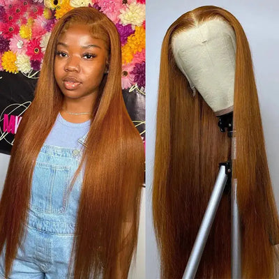 Orange Ginger Blonde Colored 13x6 HD Lace Front Wigs Human Hair 6x4 Glueless Ready To Wear Pre Cut Lace Frontal Human Hair Wigs