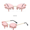 Diamond Rimless Sunglasses Women Luxury Brand Rhinestone Sun Glasses Ladies Sexy Tear Shape Punk Party Eyewear gafas de sol