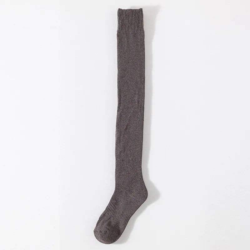 New Women Black White Knee High Lolita Socks Lady Female Over Knee Cute Long Sock Solid Color Stockings For Women