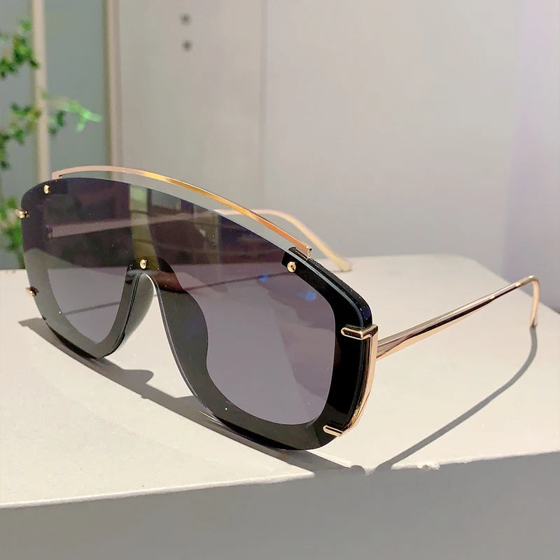 KAMMPT Y2k Stylish Women Sunglasses Fashion Gradient Outdoor Sports Shades Trendy Luxury Brand Design Futuristic Men Sun Glasses