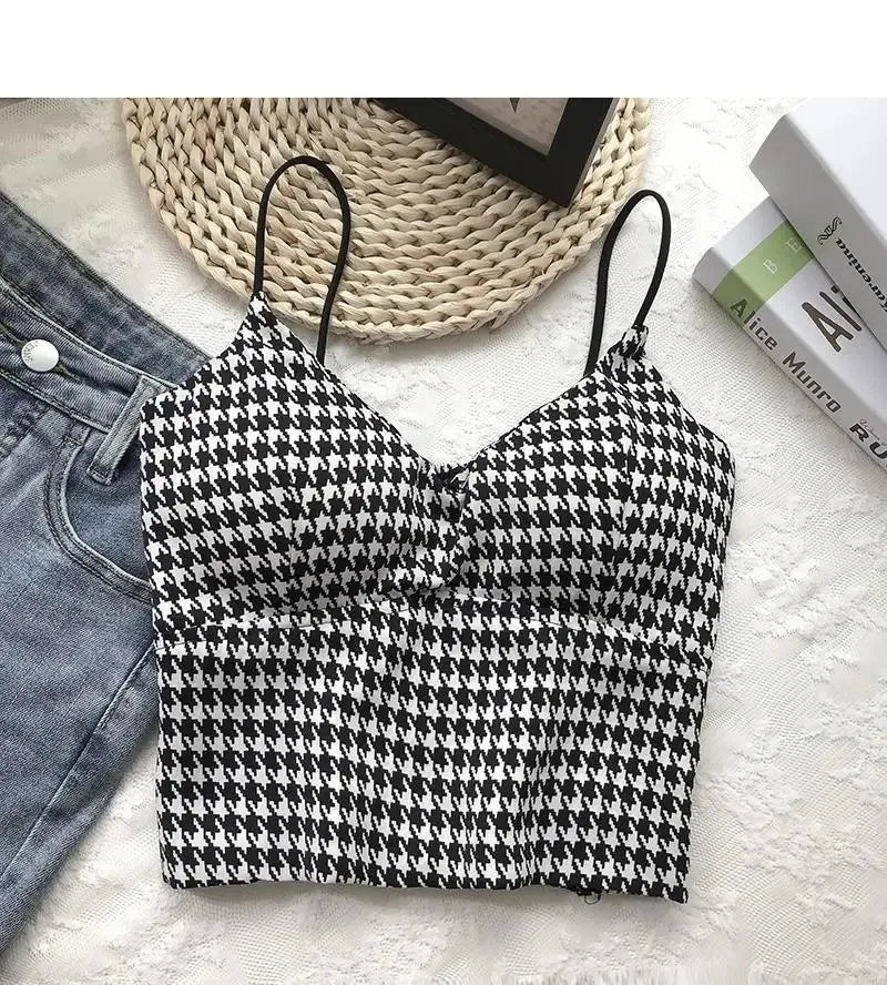 Crop Top Women Sexy Wireless Push Up Padded Tank Top Slim Was Thin Sports Summer Camisole 2023 New