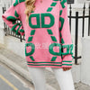 Knitted Sweaters Women 2023 Spring/Autumn Round neck Letter  Embroidery Pullovers Top Temperament casual warm Tee contrast color