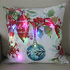 45cm Glowing Santa Claus Pillowcase with Led Lights 2023 New Year Decoration for Home Christmas Ornament Decor Led Cushion Cover