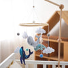 Baby Crib Mobile Bed Bell Rattle Toys Wooden Crochet Stars Pendant Bed Bell Toys Newborn Comfort Crib Bracket Hanging Toys Gifts