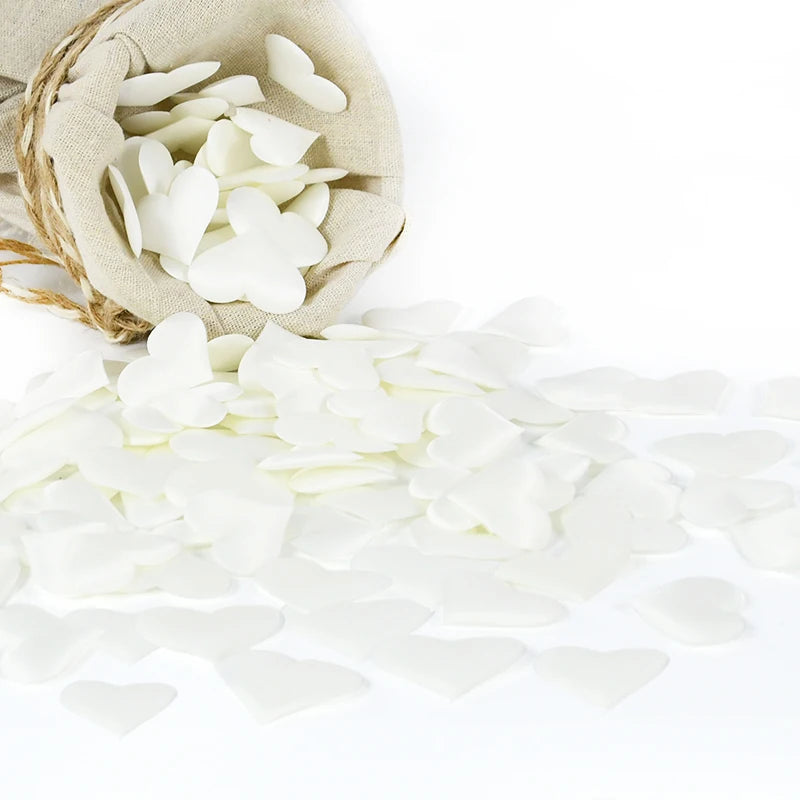 100/200Pcs Artificial Love Heart Petals Valentine's Day Wedding Party Confetti Petals Sponge Satin Fabric Table Bed Decorations